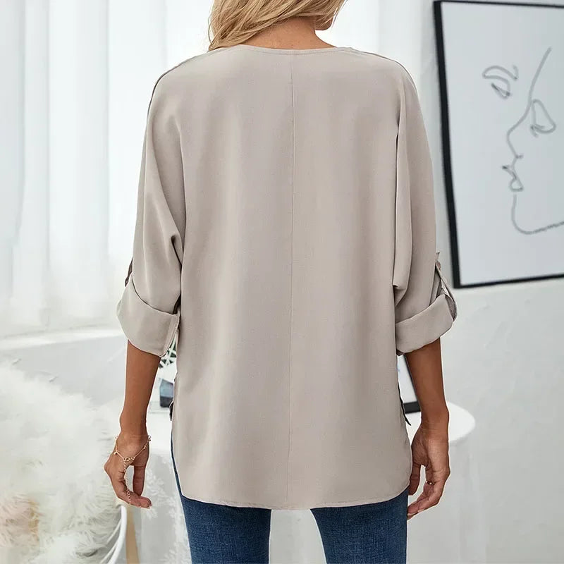 Blusa de Meia Manga Elegante Clara