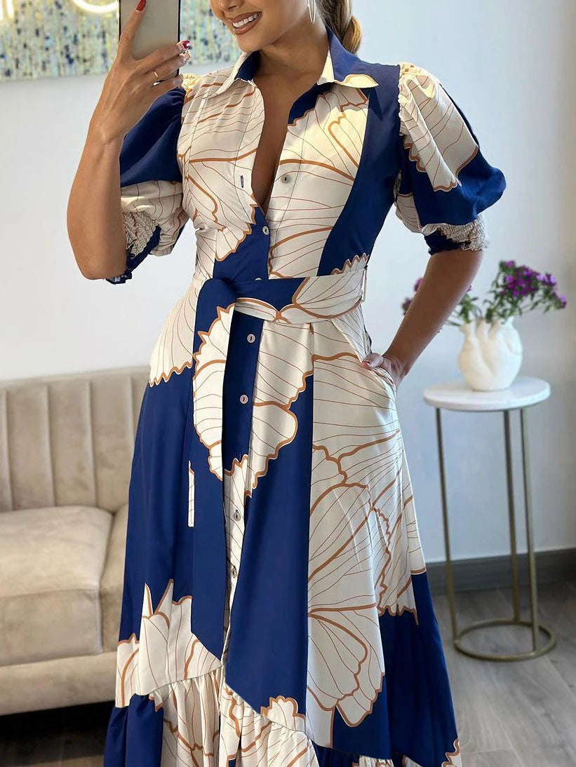 Vestido Longo com Estampa Elô