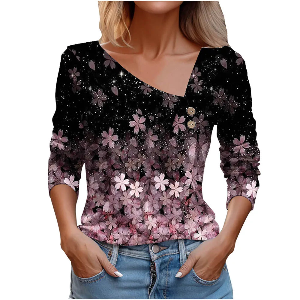 Blusa Meia Manga Floral