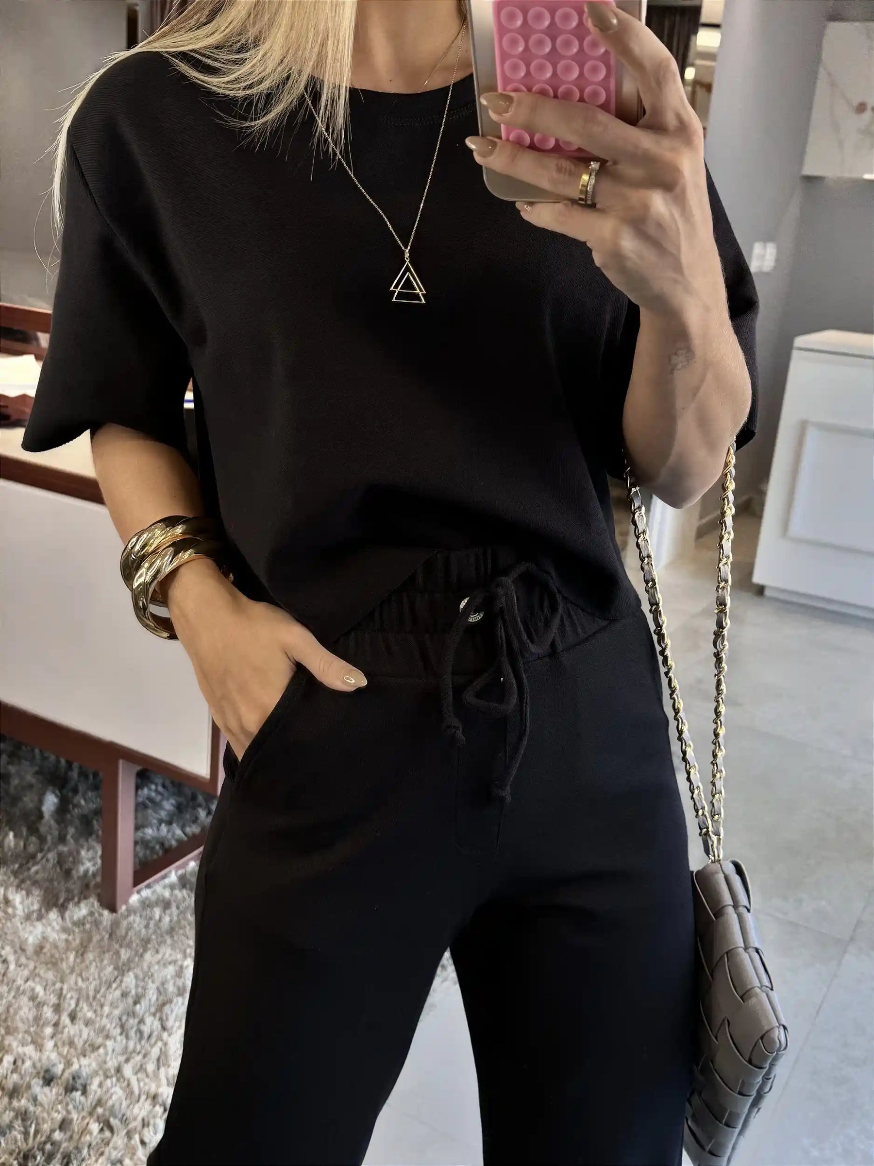 Conjunto Blusa e Calça Marina [Black Friday - Compre 1 Leve 2]